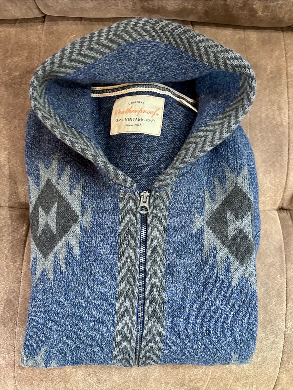 Weatherproof Men’s Blue Zip Sweater